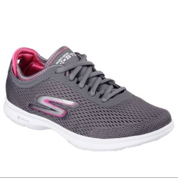 Skechers Shoes - Skechers GoGo Mat Sneakers - Grey & Pink - Size 8